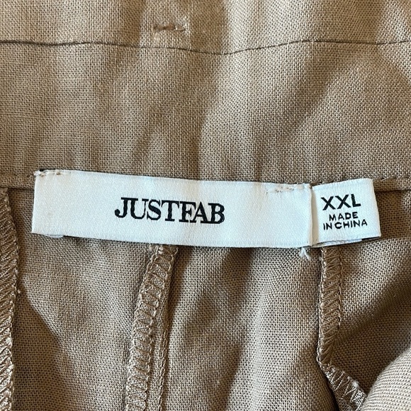 JUSTFAB Linen-Blend Paperbag Shorts Size XXL NWT - Picture 6 of 9